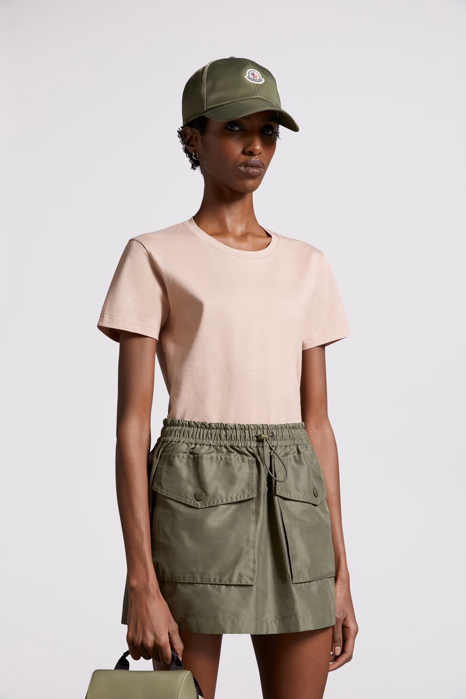 Cotton Jersey T-Shirt Women Light Pink Moncler 0